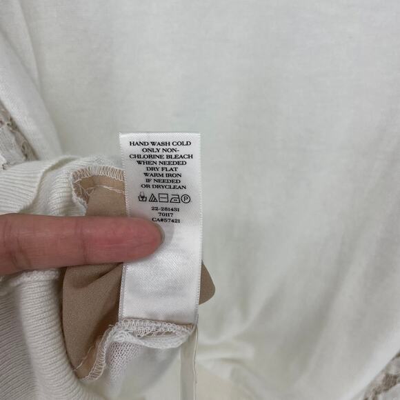 Ann Taylor Cashmere Lace Cream Sweater Size Medium - Picture 8 of 8